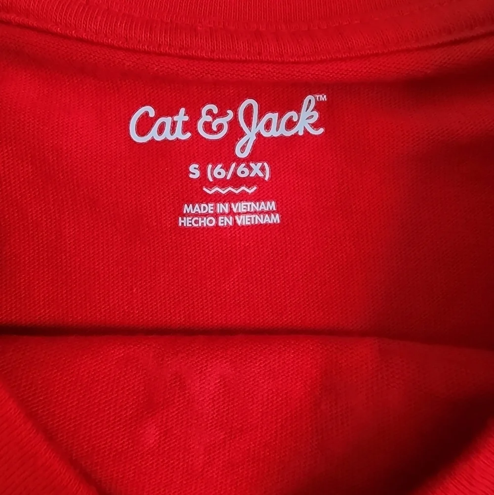 Cat & Jack Girls Red Christmas Holiday 'Tis The Season' Dress, size 6/6x